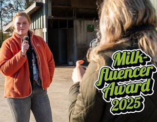 Werbung für Öffentlichkeitsarbeit auf einem Milchkuhbetrieb